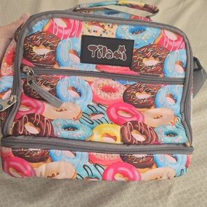 Donut Pattern Kids Lunch Bag Lots Of Compartments. Used Once